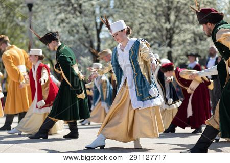 Chicago, Illinois, Usa - May 05, 2018 Members Of Polonia, Polish Folk Song And Dance Ensemble, Weari