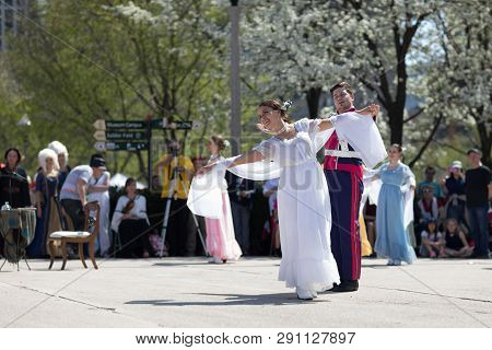 Chicago, Illinois, Usa - May 05, 2018 Members Of Polonia, Polish Folk Song And Dance Ensemble, Weari