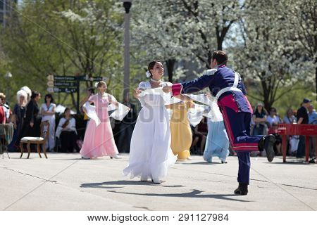 Chicago, Illinois, Usa - May 05, 2018 Members Of Polonia, Polish Folk Song And Dance Ensemble, Weari