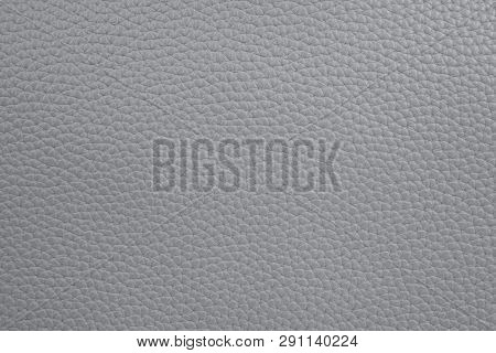 Photo Picture Of Grey Eco Leather. Close Up Of Artificial Leather. Big Grain. Could Be Used As Backg