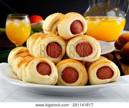 sausage rolled sausage croquette, Brazilian snack