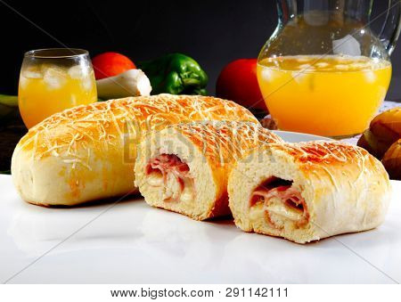 Brazilian Snack with cheese and ham