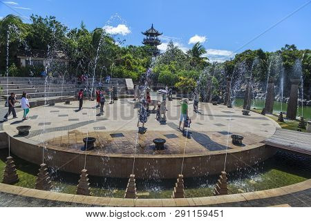 China, Hainan Island - December 1, 2018: Yalong Bay Tropical Paradise Forest Park, Editorial.