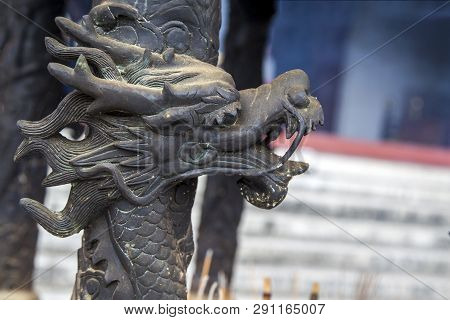 China, Hainan Island, Sanya, - December 1, 2018: White Guanyin Statue In Nanshan Buddhist Cultural P
