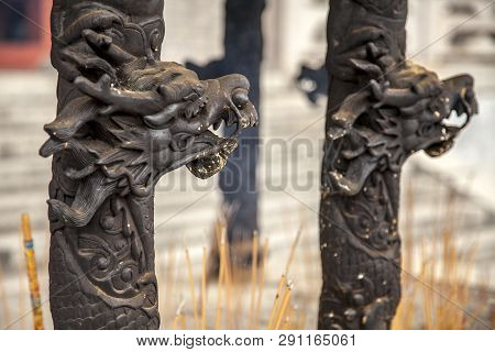 China, Hainan Island, Sanya, - December 1, 2018: White Guanyin Statue In Nanshan Buddhist Cultural P