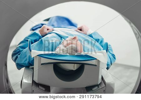 Senior Patient At A Computer Tomography Exam