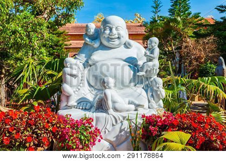 The Golden Buddha Statue Or Thien Vien Van Hanh In Dalat City In Vietnam
