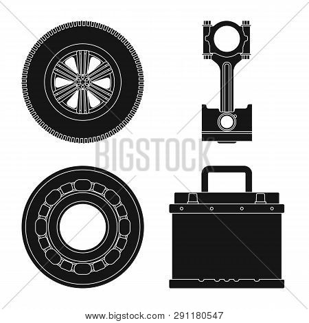 Vector Design Of Auto And Part Sign. Set Of Auto And Car Vector Icon For Stock.
