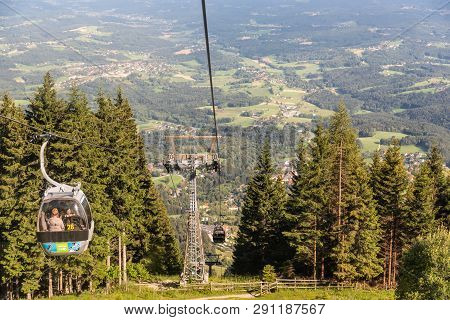 View From Gondola Lift In Schockl Graz, Austria On The Way Up