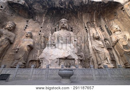Luoyang, Henan/china- January 19, 2019:  Longmen Grottoes Is One Of The 3 Major Buddhist Caves Of Ch
