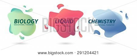 Set Of Abstract Modern Graphic Elements. Dynamic Colored Biological Scientific Forms. Gradient Abstr