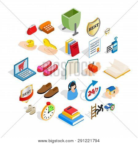 Puffery Icons Set. Isometric Set Of 25 Puffery Icons For Web Isolated On White Background