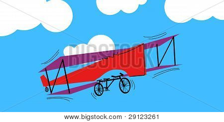Vettore aereo-tandem vola nel cielo