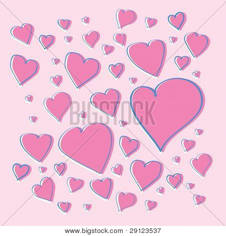 Cuori vettoriali rosa
