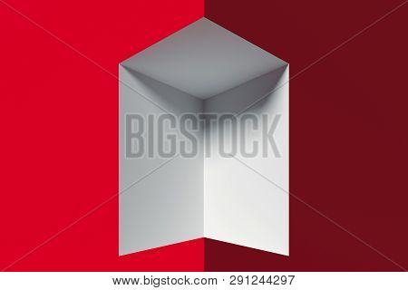Modern Showcase White Colour With Deepening And Empty Space. 3d Rendering.