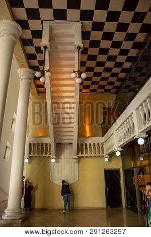 Stairs In The Coridor Of  Upside Down House In Batumi, Georgia, 21.april 2018