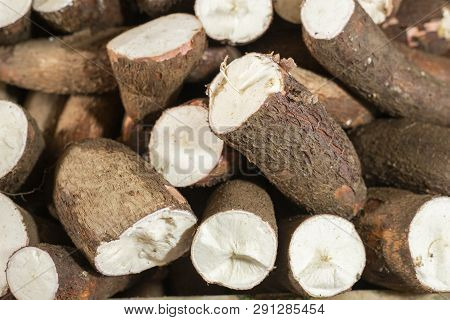 Stack Of Yucca In The Market Square