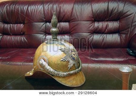Capacete do Lancer. Russo. Tempo de guerra da Crimeia