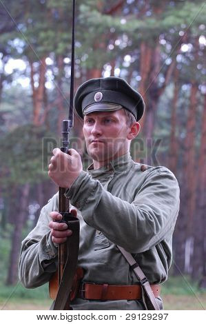 KYJEV, UKRAJINA. Červenec 1, 2008. Klub vojenské historie Red Star. Historické vojenské nejčastější. Démoni
