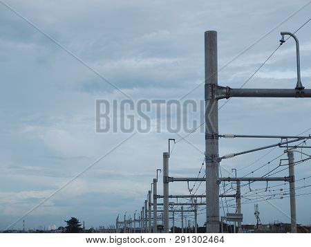 Jakarta, Indonesia - March 23, 2019: Background Of Railway Structure Of Mrt Jakarta.
