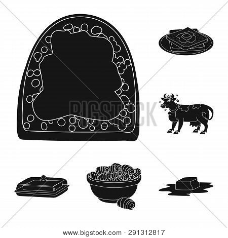 Vector Illustration Of Diet And Farm Logo. Set Of Diet And Dairy Vector Icon For Stock.