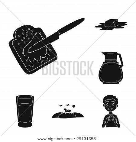 Vector Illustration Of Diet And Farm Logo. Set Of Diet And Dairy Stock Symbol For Web.