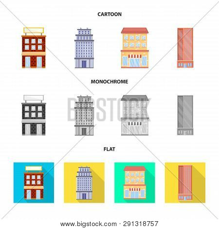 Vector Illustration Of Municipal And Center Logo. Set Of Municipal And Estate   Stock Vector Illustr