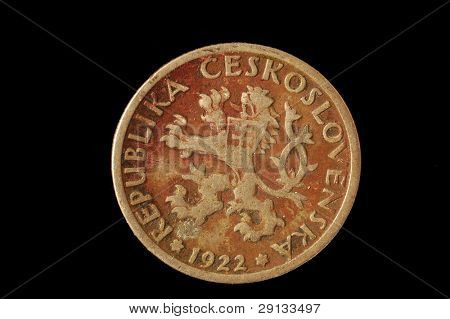 Vieja moneda Checa. 1922