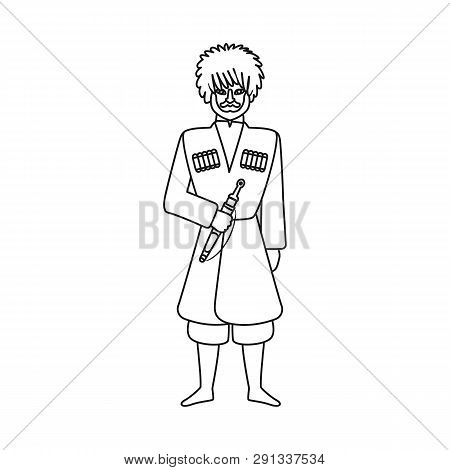 Vector Design Of Georgian  And Man Icon. Set Of Georgian  And Costume  Stock Symbol For Web.