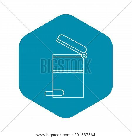 Steel Trashcan Icon. Outline Illustration Of Steel Trashcan Vector Icon For Web