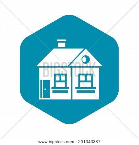 Large Single-storey House Icon In Simple Style Isolated On White Background. Structure Symbol