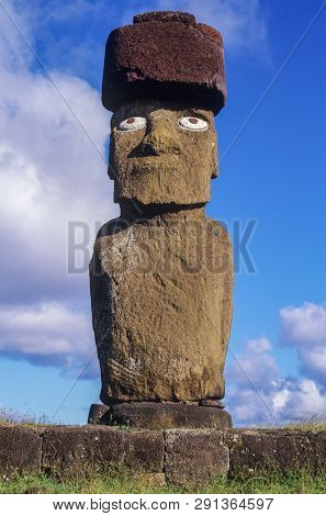 Moais Statues On Easter Island, Chile