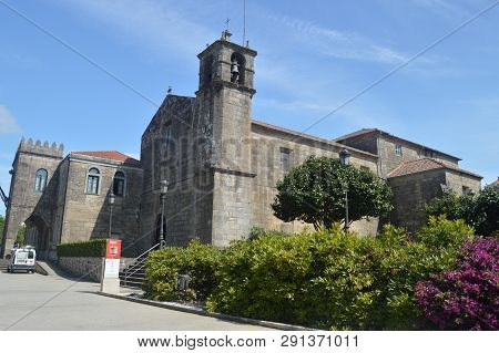 Facade Of Medieval Style Town Hall In Noya. Nature, Architecture, History, Street Photography. Augus