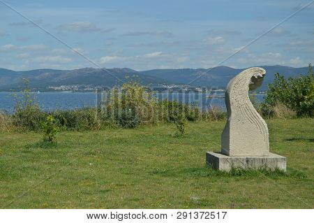 Wonderful Park With Sea Views With A One Wave Sculpture In Puerto Del Son. Nature, Architecture, His