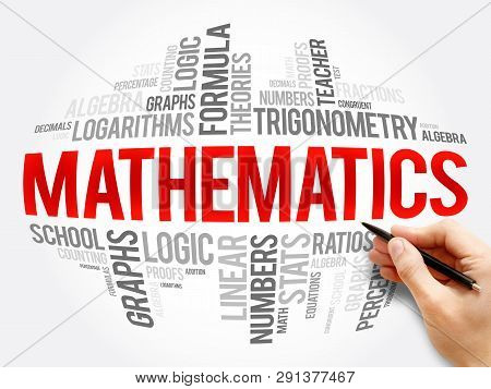 Mathematics Word Cloud Collage, Education Concept Background