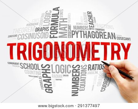 Trigonometry Word Cloud Collage, Education Concept Background