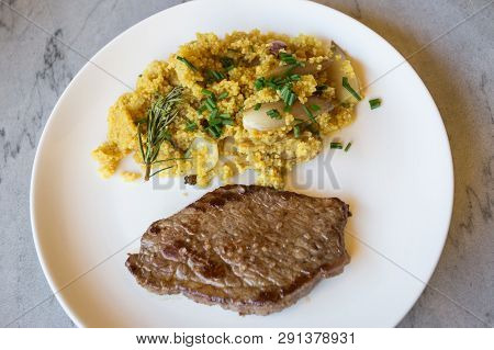 Home Cooking: Grilled Steak With Onions And Kus Kus
