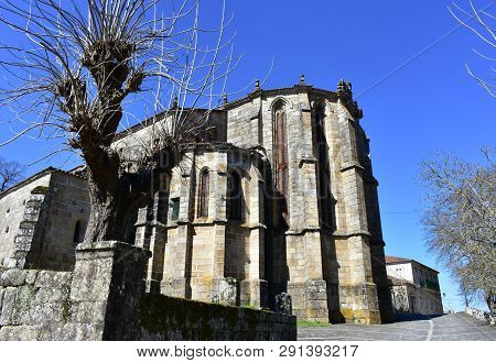 Mendicant Gothic (spanish Gothic) Landmark. Santo Domingo Church And Convent, Apse And Trees. Ribada