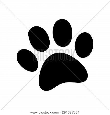 Paw Prints. Logo. Vector Illustration. Isolated Vector Illustration. Black On White Background. Eps 