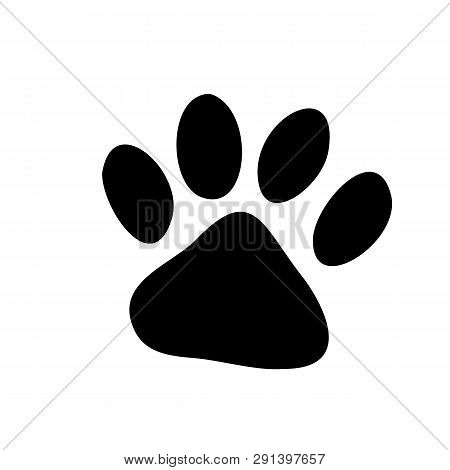 Paw Prints. Logo. Vector Illustration. Isolated Vector Illustration. Black On White Background. Eps 