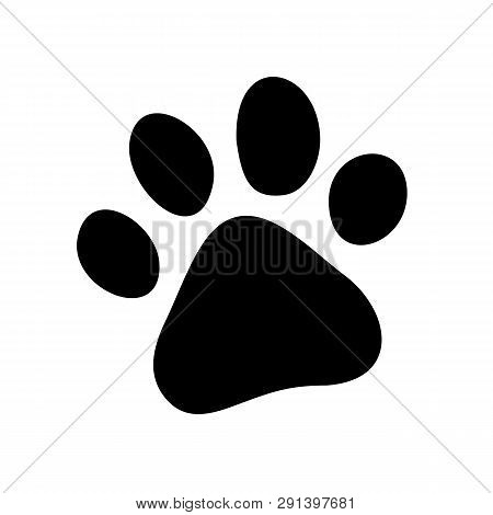 Paw Prints. Logo. Vector Illustration. Isolated Vector Illustration. Black On White Background. Eps 
