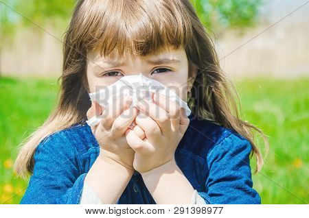 Seasonal Allergy In A Child. Coryza. Selective Focus.