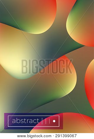 Bright Fluid Mesh Shapes Vector Background Covers Set. A4 Leaflet Mockup. Book Cover.