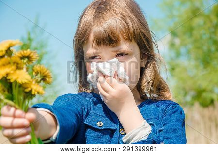 Seasonal Allergy In A Child. Coryza. Selective Focus.