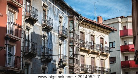 Typical Residential Building Architecture Of Irun, Spain