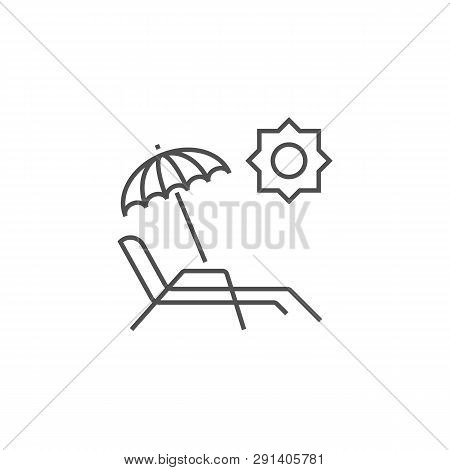 Chaise Lounge Icon. Chaise Lounge Related Vector Line Icon. Isolated On White Background. Editable S