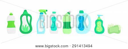 Eco Friendly Household Cleaning Supplies. Natural Detergents. Products For House Washing. Non Chemic