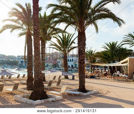 Lampedusa, Italy - August, 01: View Of Lampedusa Beach On August 01, 2018