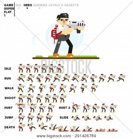 Animation Of A Guy With An Automat For Creating A Video Game