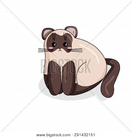 Vector Character Of Himalayan Cat In Kawaii Style